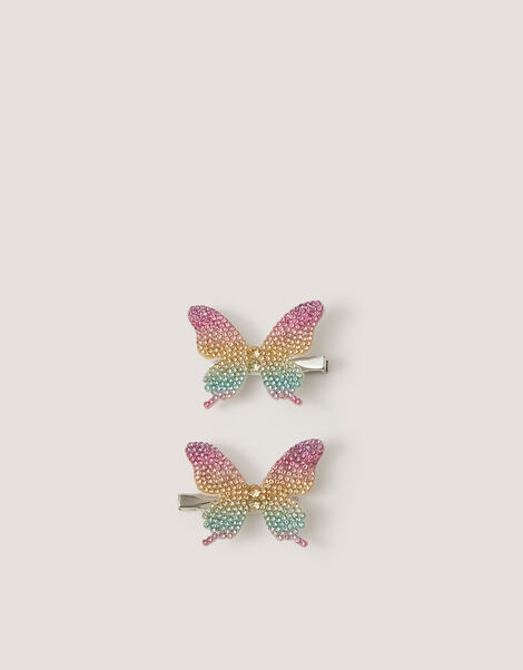 2-Pack Rainbow Butterfly Hair Clips, , large