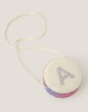 Round Glittery Initial Bag, Multi (MULTI), large