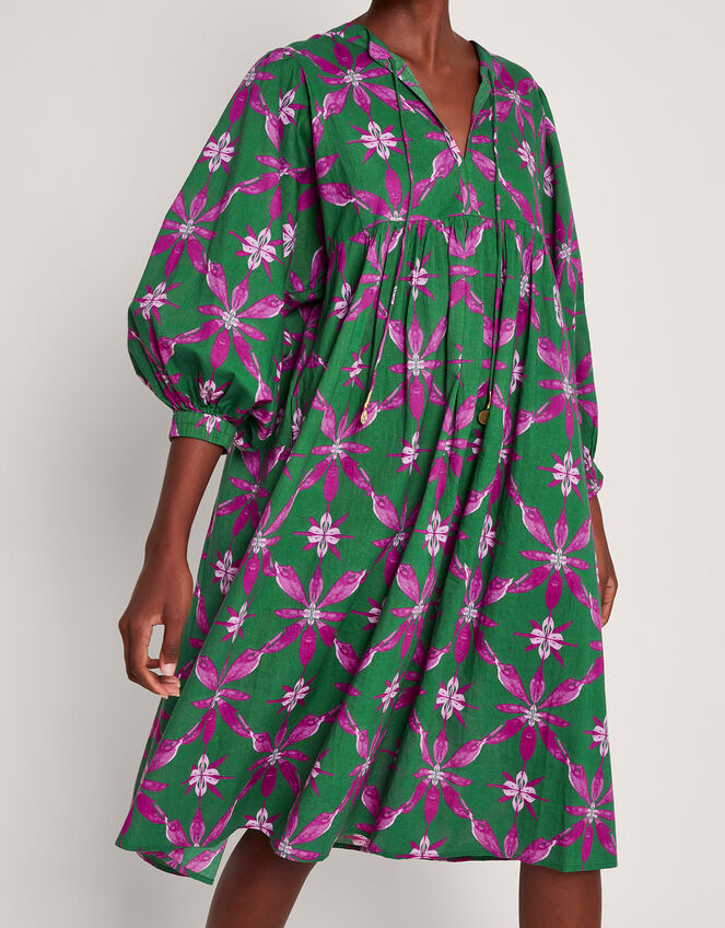 La Galeria Elefante Smock Dress, Green (GREEN), large