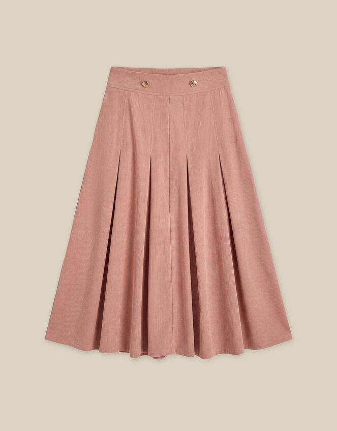 Shiloh Stretch Corduroy Midi Skirt, Pink (PINK), large