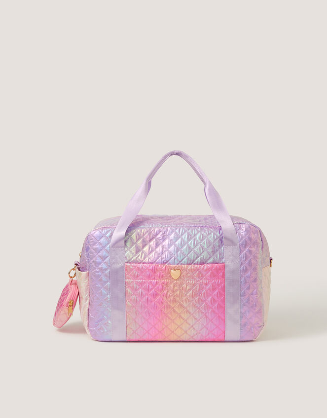 Ombr&eacute; Shimmer Quilted Duffle Bag, , large