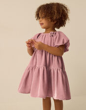 Baby Leila Corsage Velvet Party Dress, Pink (PINK), large