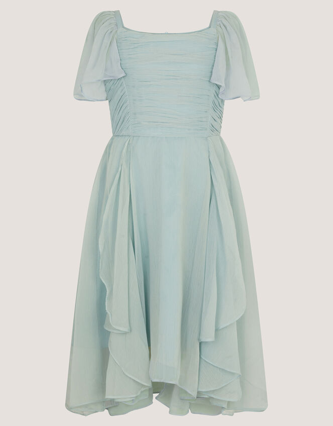 Joy Ruffle Chiffon Party Dress, Green (SAGE), large