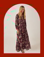 Maison Hotel Louise Paisley Print Maxi Dress, Black (BLACK), large