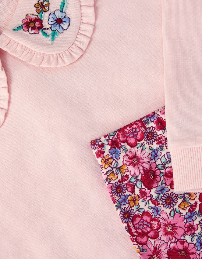 Baby Collar Top & Floral Leggings Set, Pink (PINK), large