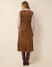 Josie Sleeveless Faux Suede Midi Dress, Brown (BROWN), large