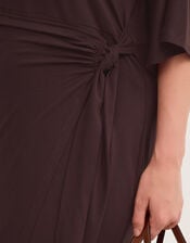 Callie Thorpe x Monsoon Jersey Midi Wrap Dress, Brown (BROWN), large