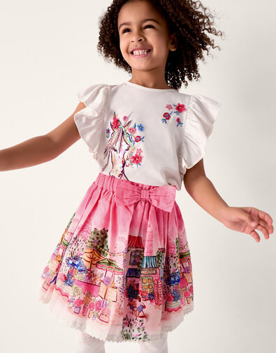 London Scene Print Skirt, Pink (PINK), large