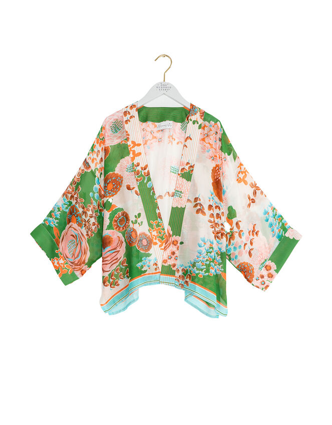One Hundred Stars Kitsch Bouquet Short Kimono, , large