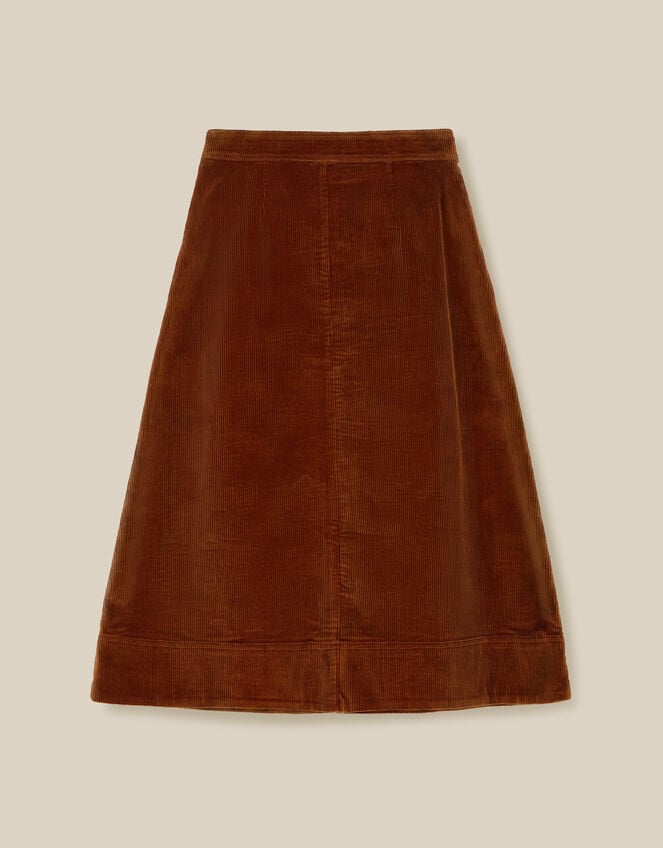 Nicky Corduroy Midi Skirt, Brown (COGNAC), large