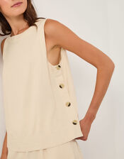 Lucy Linen Blend Tank Top , Natural (NATURAL), large