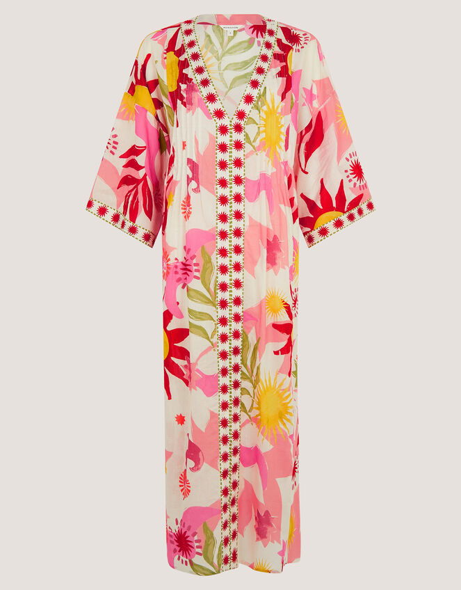 Anissa Sun Print Midi Kaftan, Ivory (IVORY), large