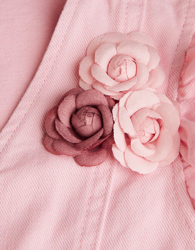 Flower Denim Waistcoat, Pink (PINK), large
