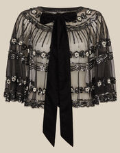 Monsoon x Queens of Archive Jerry Short Sequin Embellished Cape​, , large