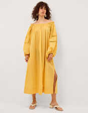 Lola Off The Shoulder Cotton Midi Dress, Yellow (YELLOW), large