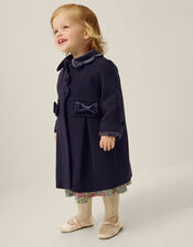 Baby Scallop Collar Coat , Blue (NAVY), large