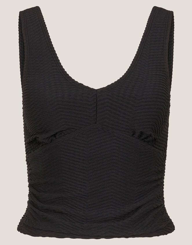 Alicia Rib Tankini Top, Black (BLACK), large
