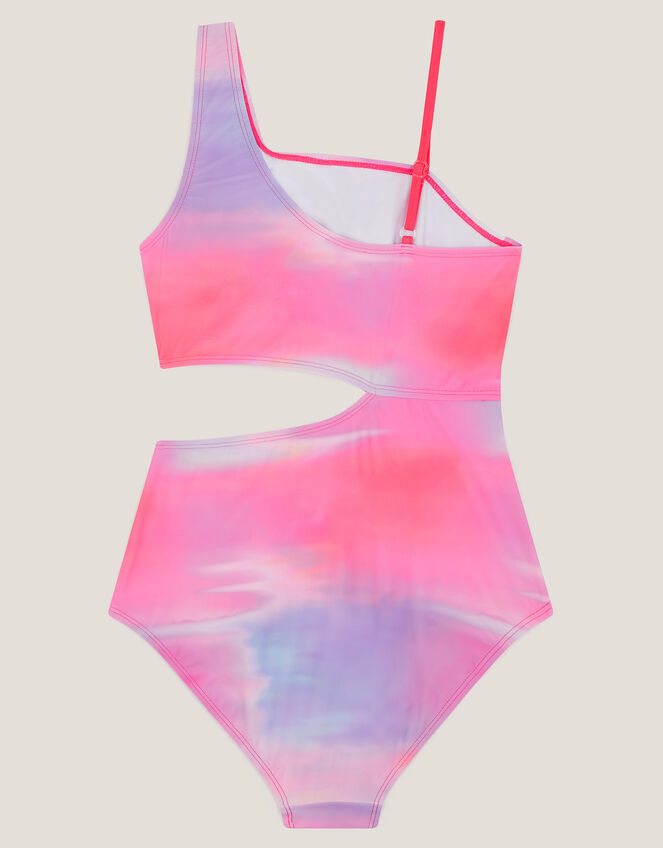 Ombr&eacute; Asymmetrical Cut Out Swimsuit, Pink (PINK), large