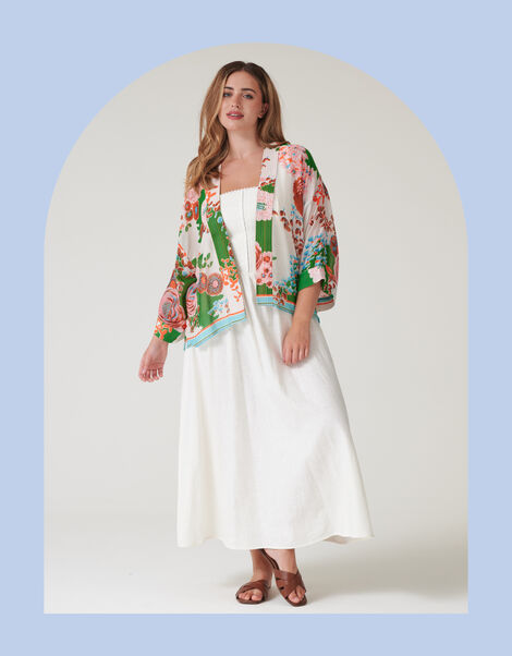 One Hundred Stars Kitsch Bouquet Short Kimono, , large