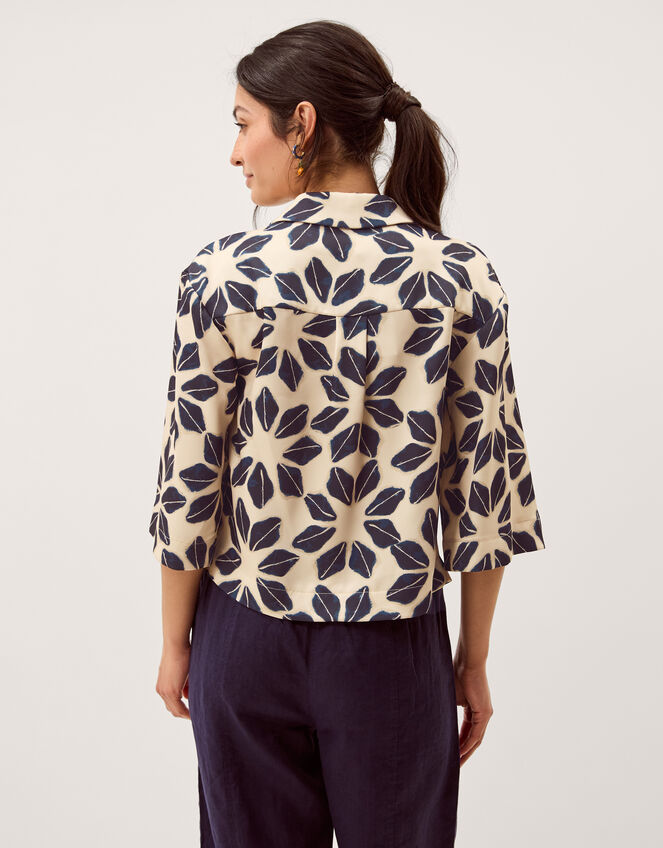 Ellison Floral Print Shirt, Blue (NAVY), large