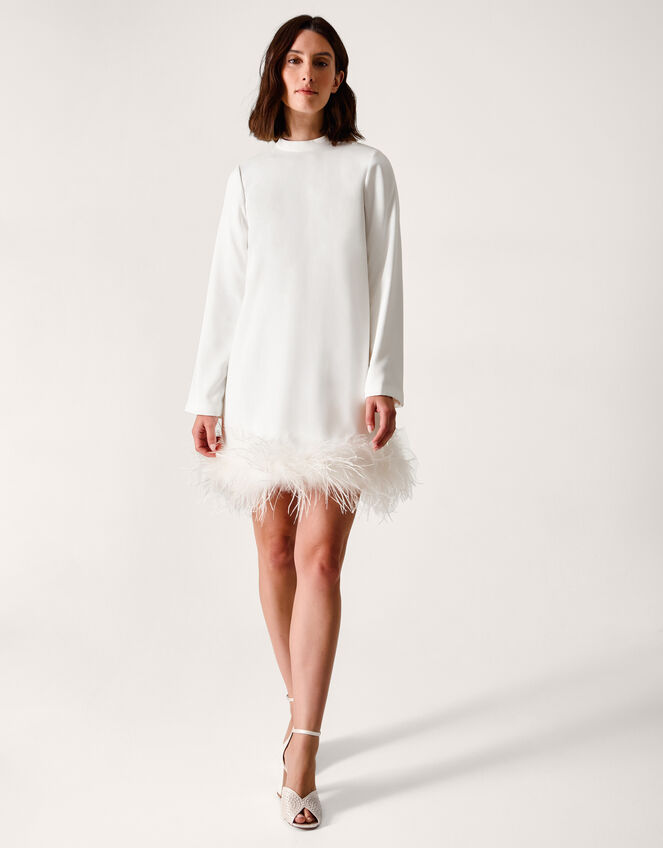 Andrea Feather Wedding Dress, Ivory (IVORY), large