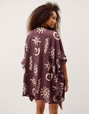 Mafalda Sun Print Ruffle Mini Kaftan, , large