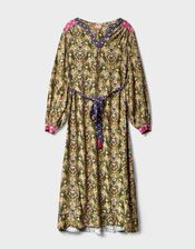 East Kiku Ikat Print Midi Dress, Green (GREEN), large