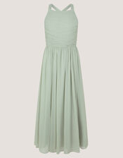 Ellay Cross Back Chiffon Prom Dress, Green (SAGE), large