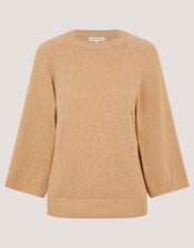 Codie &frac34; Sleeve Jumper, Brown (TOFFEE), large
