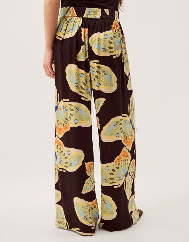 Clemence Aurelie Butterfly Palazzo Trousers, Black (BLACK), large