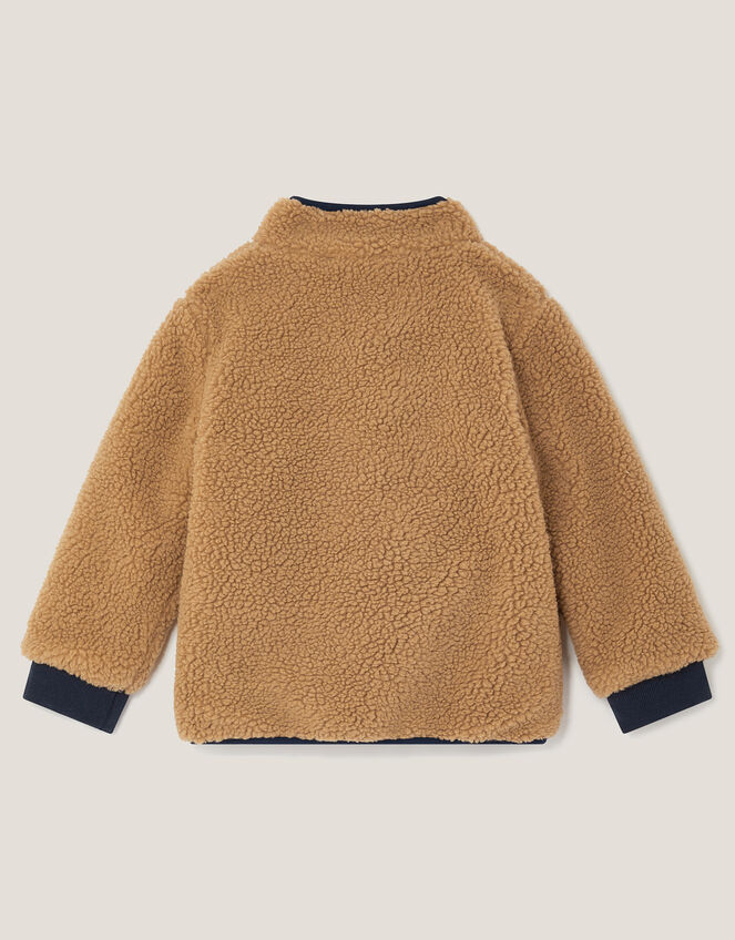 Reversible Faux Shearling Bomber Jacket, Blue (NAVY), large