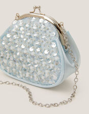 Sequin Embellished Clip Frame Bag, , large