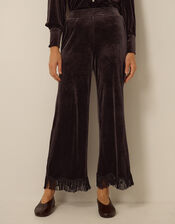 Tami Tassel Velvet Trousers, Brown (CHOCOLATE), large