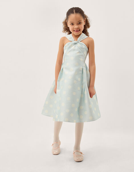 Marney Polka Dot Party Dress, Blue (PALE BLUE), large