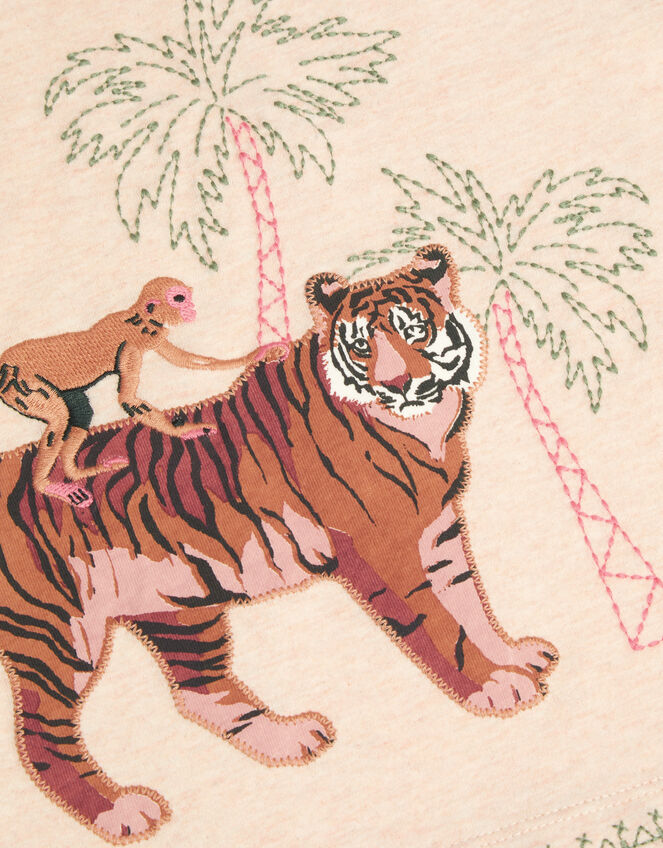 Embroidered Tiger T-Shirt, Cream (CREAM), large