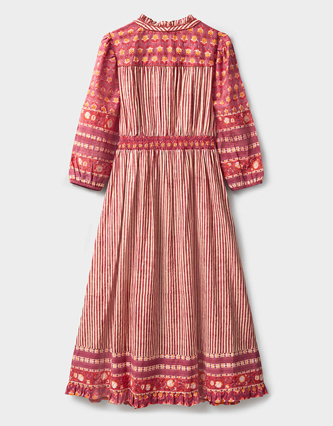 East Devyn Hand Woodblock Cotton Dress, Pink (PINK), large