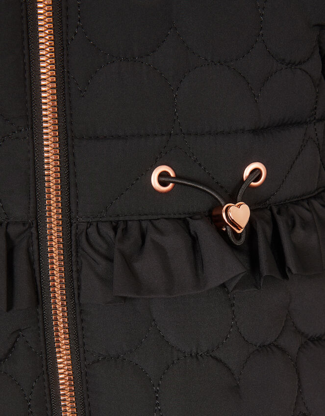 Harriett Heart Quilted Coat, Black (BLACK), large