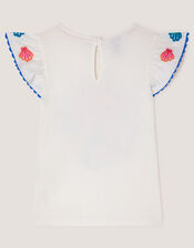 Mermaid Beaded T-Shirt, Ivory (IVORY), large