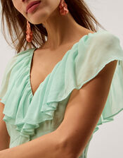 Aimee Floral Print Ruffle Maxi Dress, Green (SAGE), large