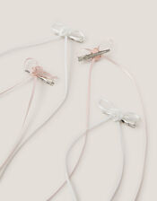 4-Pack Rose Bow Hair Clips, , large