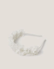 Corsage Floral Pearl Headband, Ivory (IVORY), large