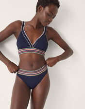 Ria Embroidered Bikini Bottom, Blue (NAVY), large