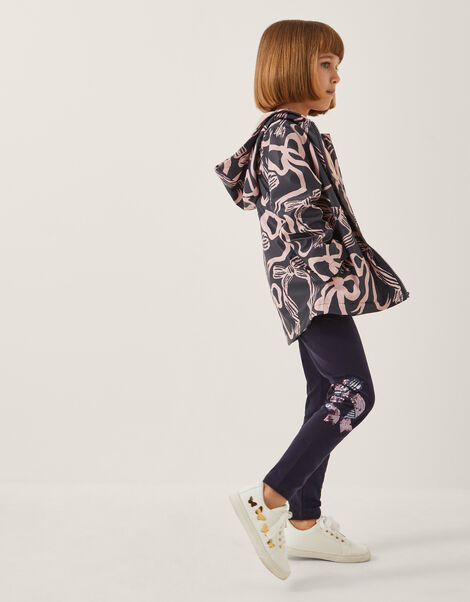 Bow Print Rain Mac, Blue (NAVY), large