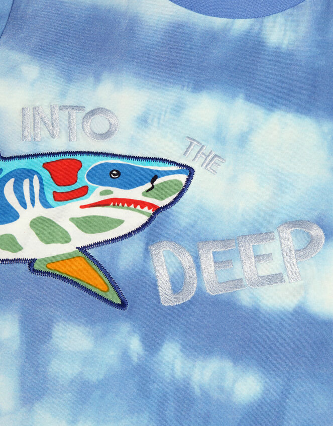 Shark Tie-Dye T-Shirt, Blue (BLUE), large