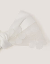 Appliqu&eacute; Bow Hair Clip, Ivory (IVORY), large