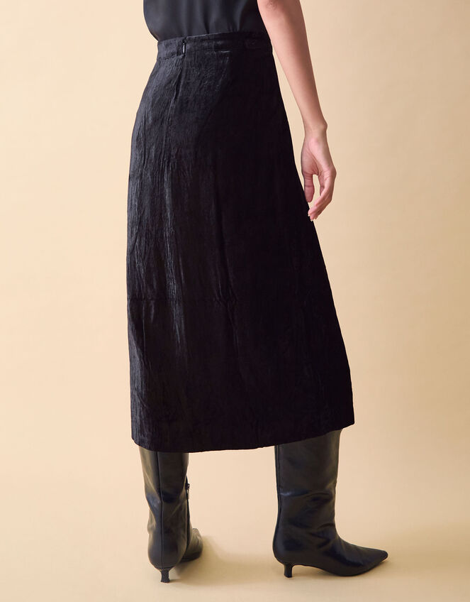 Clemence Alise Floral Embellished Velvet Midi Skirt, Black (BLACK), large