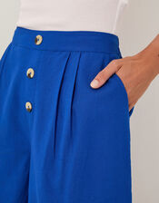 Lucy Linen Blend Longline Shorts, Blue (COBALT), large