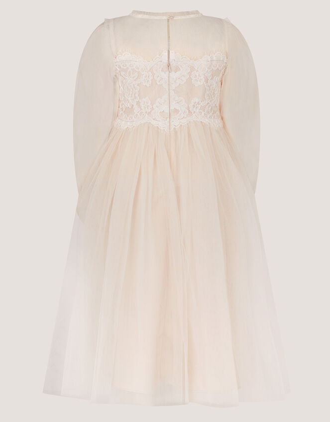 Paige Lace Party Dress, White (WARM IVORY), large