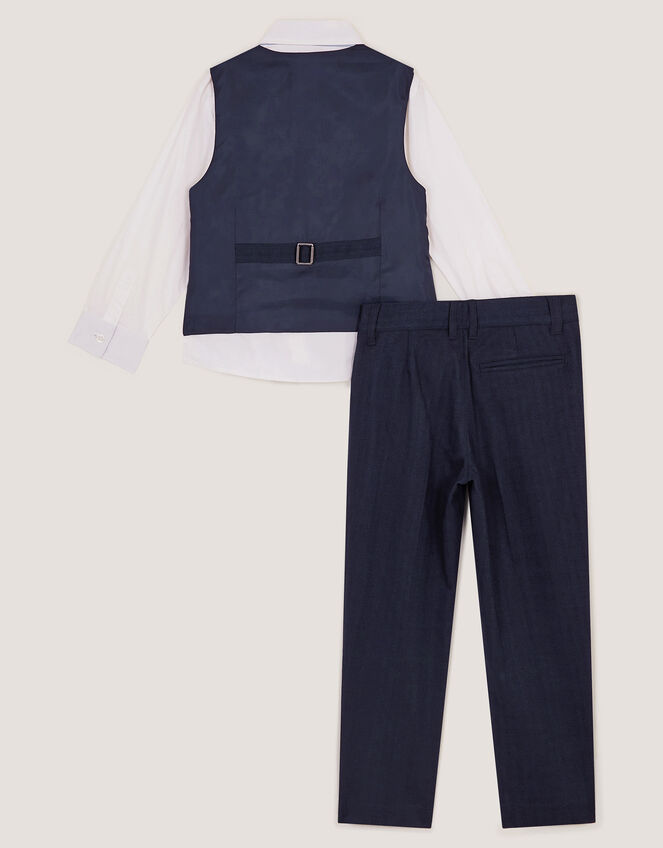 Harry Herringbone 4-Piece Suit, Blue (NAVY), large