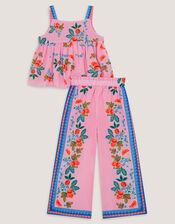 Oriana Fruity Top & Trousers Set, Pink (PINK), large